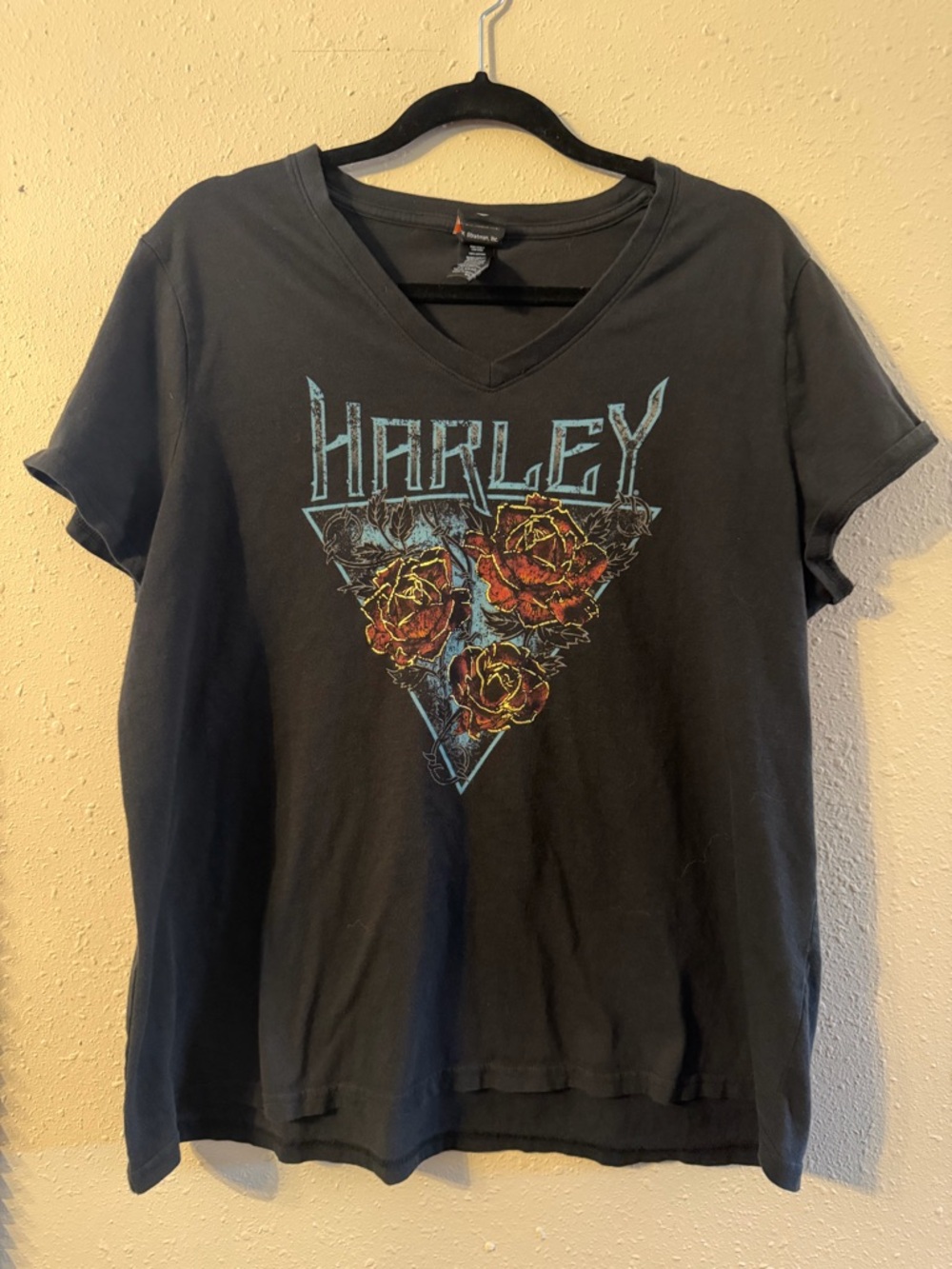 Harley Davidson | Short Sleeve T-Shirt with Roses | Womens 2XL